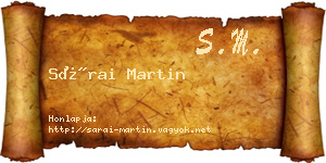 Sárai Martin névjegykártya