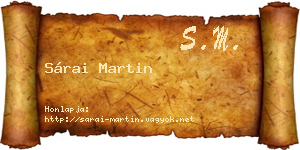 Sárai Martin névjegykártya