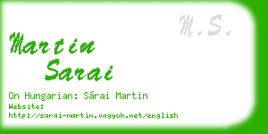martin sarai business card
